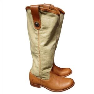 Frye leather and canvas Paige boots
